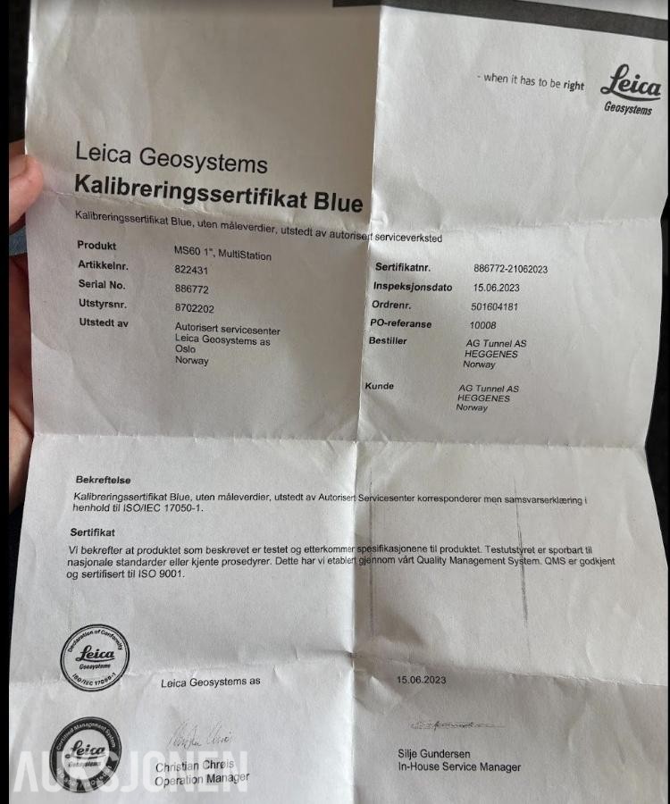 Leica Nova MS60 1" Totaltstasjon - MultiStation